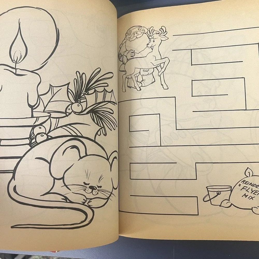 Vintage jumbo Christmas‎ coloring and activity book Landolls 1993 edition puppy